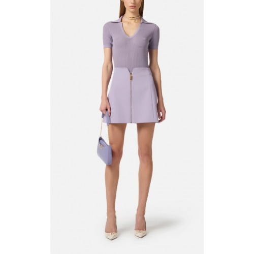 Fusta ELISABETTA FRANCHI, Miniskirt in double layer stretch crêpe fabric