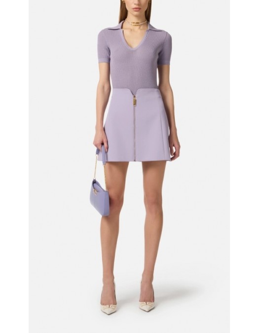 Fusta ELISABETTA FRANCHI, Miniskirt in double layer stretch crêpe fabric - GO15661E2EV7