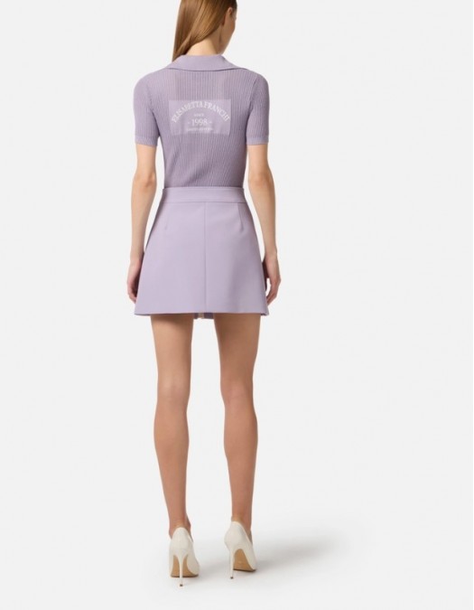 Fusta ELISABETTA FRANCHI, Miniskirt in double layer stretch crêpe fabric - GO15661E2EV7