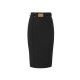 Fusta ELISABETTA FRANCHI, technical bi-elastic fabric with belt, Negru - GO15961E2110