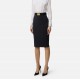 Fusta ELISABETTA FRANCHI, technical bi-elastic fabric with belt, Negru - GO15961E2110
