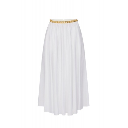 Fusta ELISABETTA FRANCHI, Stretch cotton skirt with jewel detail