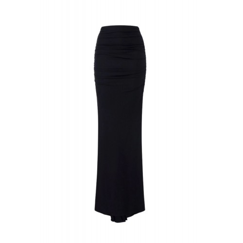 Fusta ELISABETTA FRANCHI, Crêpe jersey skirt with draping, Negru