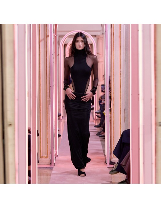 Fusta ELISABETTA FRANCHI, Crêpe jersey skirt with draping, Negru - GO16261E2110