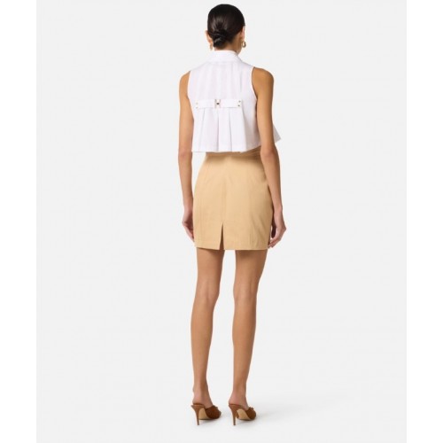 Fusta ELISABETTA FRANCHI, Cotton gabardine miniskirt with cargo pockets