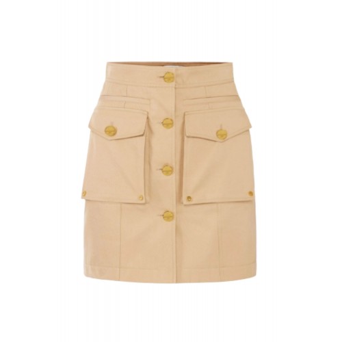 Fusta ELISABETTA FRANCHI, Cotton gabardine miniskirt with cargo pockets