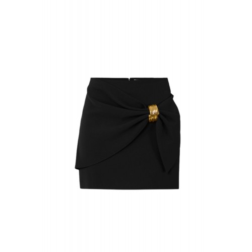 Fusta ELISABETTA FRANCHI, Miniskirt with jewel detail, Negru