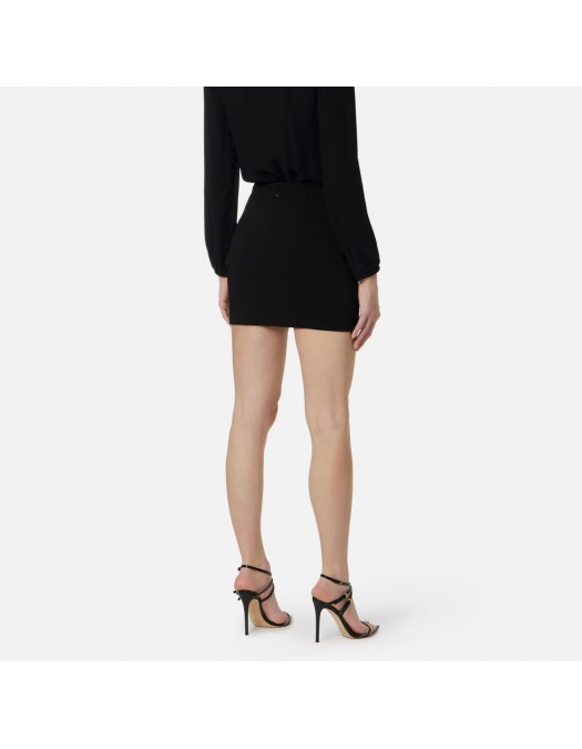 Fusta ELISABETTA FRANCHI, Miniskirt with jewel detail, Negru - GO18862E2110