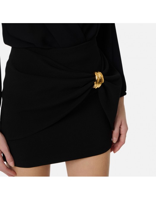Fusta ELISABETTA FRANCHI, Miniskirt with jewel detail, Negru - GO18862E2110