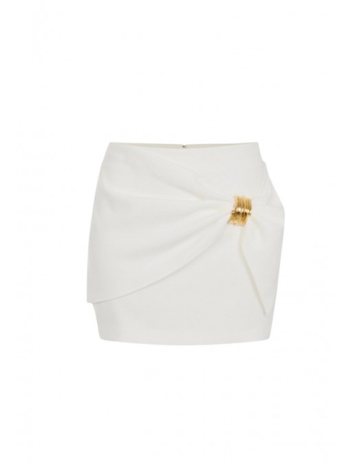 Fusta ELISABETTA FRANCHI, Miniskirt with jewel detail, Alb - GO18862E2360