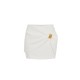 Fusta ELISABETTA FRANCHI, Miniskirt with jewel detail, Alb - GO18862E2360