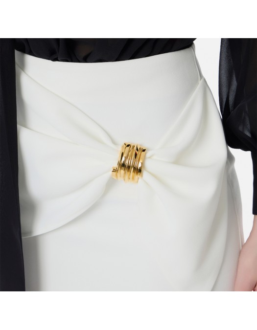 Fusta ELISABETTA FRANCHI, Miniskirt with jewel detail, Alb - GO18862E2360