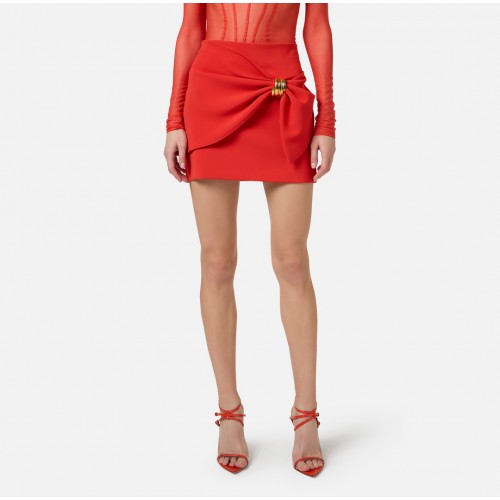 Fusta ELISABETTA FRANCHI, Miniskirt with jewel detail, Orange