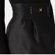Fusta ELISABETTA FRANCHI, Mini skirt in duchesse with elastic bands, Negru - GO18962E2110