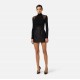 Fusta ELISABETTA FRANCHI, Mini skirt in duchesse with elastic bands, Negru - GO18962E2110