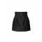 Fusta ELISABETTA FRANCHI, Mini skirt in duchesse with elastic bands, Negru