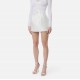 Fusta ELISABETTA FRANCHI, Mini skirt in duchesse with elastic bands, Alb - GO18962E2360