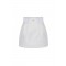 Fusta ELISABETTA FRANCHI, Mini skirt in duchesse with elastic bands, Alb