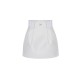 Fusta ELISABETTA FRANCHI, Mini skirt in duchesse with elastic bands, Alb - GO18962E2360
