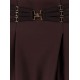 Fusta ELISABETTA FRANCHI, Mini skirt in duchesse with elastic bands, Maro - GO18962E2644