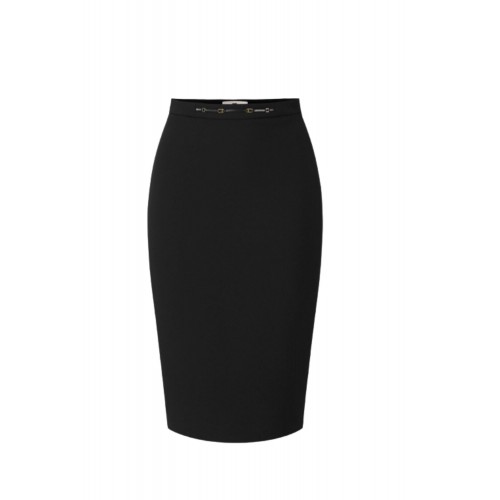 Fusta ELISABETTA FRANCHI, Skirt in stretch double-layer crêpe fabric with jewel detail