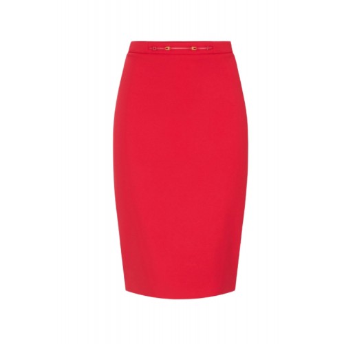 Fusta ELISABETTA FRANCHI, Skirt in stretch double-layer crêpe fabric with jewel detail