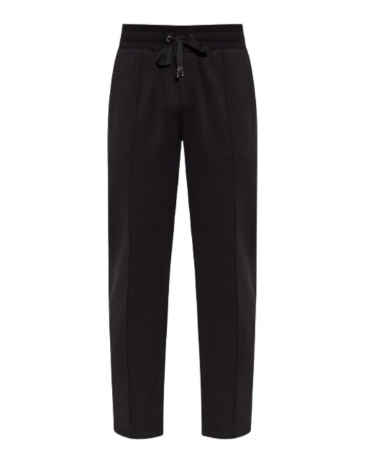 Pantaloni DOLCE & GABBANA, BLACK Sweatpants with logo patch - GP0M5TG7Q2ON0000