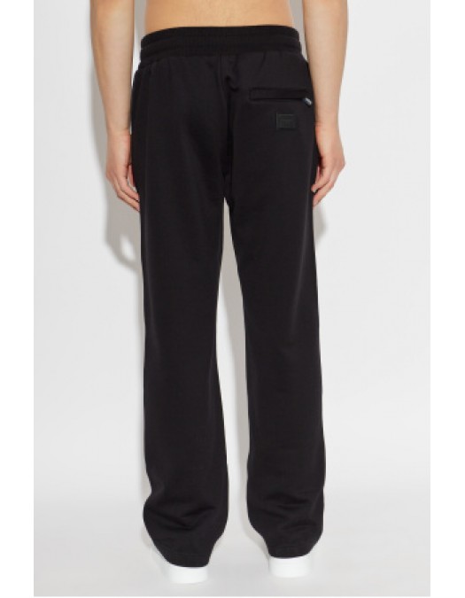Pantaloni DOLCE & GABBANA, BLACK Sweatpants with logo patch - GP0M5TG7Q2ON0000