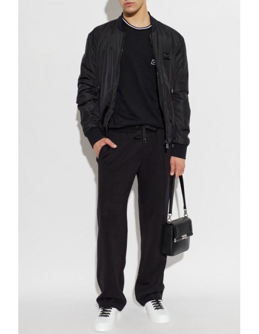 Pantaloni DOLCE & GABBANA, BLACK Sweatpants with logo patch - GP0M5TG7Q2ON0000