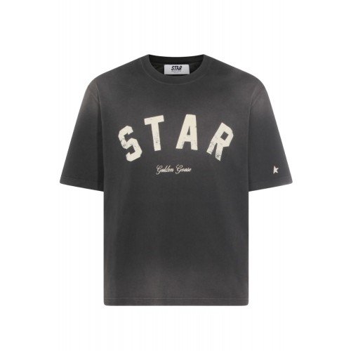 Tricou Golden Goose, Cream Star  Print, Grey