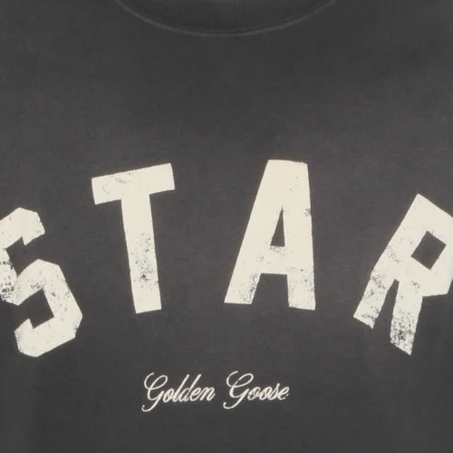 Tricou Golden Goose, Cream Star  Print, Grey