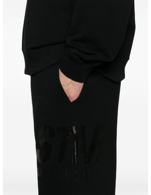 Pantaloni GOLDEN GOOSE, Jogging Pants, All Black - GUP02123P00180390100 Pantaloni GOLDEN GOOSE, Jogging Pants, All Black - GUP02123P00180390100
