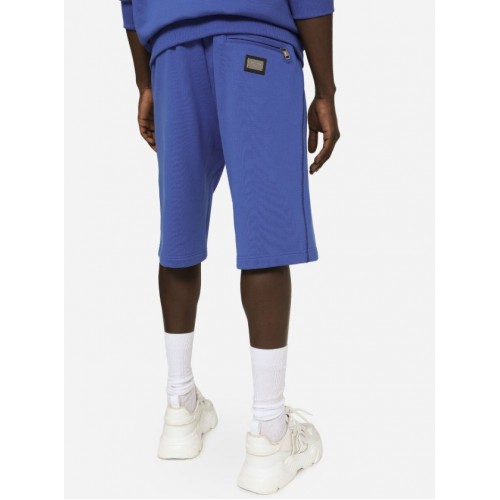Pantaloni scurti DOLCE AND GABBANA, Logo Metalic, Blue Pantaloni scurti DOLCE AND GABBANA, Logo Metalic, Blue