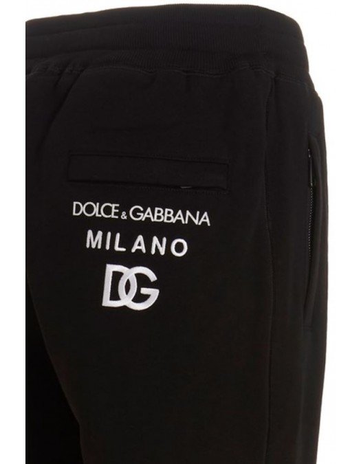 Pantaloni DOLCE & GABBANA, Logo Brodat, Black - GVF6AZG7D6BN0000