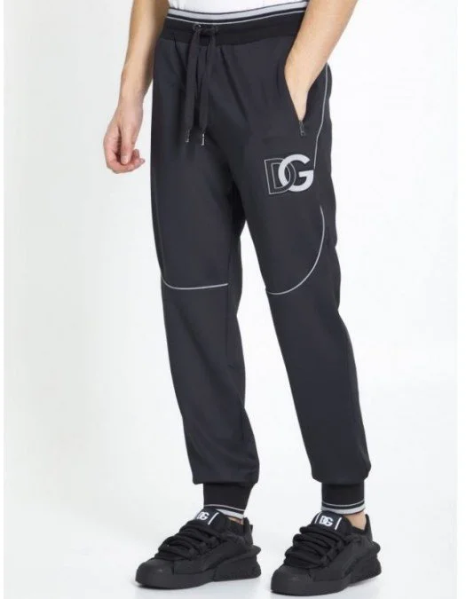 Pantaloni DOLCE & GABBANA, Cu logo, Negru - GVSCAZFUGK6N0000 Pantaloni DOLCE & GABBANA, Cu logo, Negru - GVSCAZFUGK6N0000