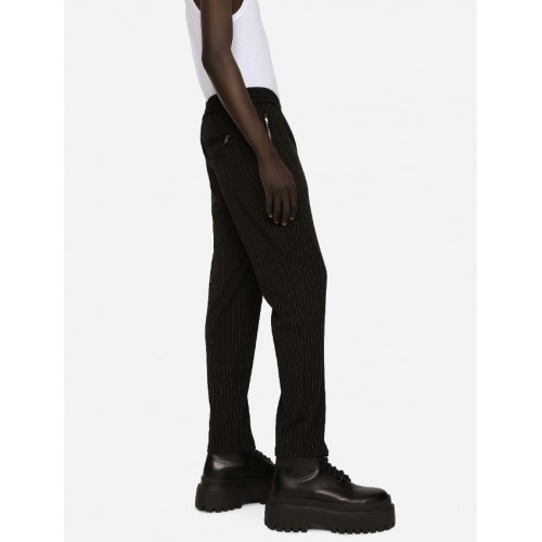 Pantaloni DOLCE & GABBANA, Print cu dungi, GVZAEZFRGBZS8051 Pantaloni DOLCE & GABBANA, Print cu dungi, GVZAEZFRGBZS8051