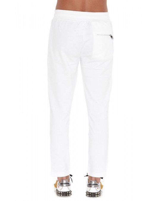 Pantalon Dolce&Gabbana, Imprimeu Logo, Alb - GW3EAZW0800