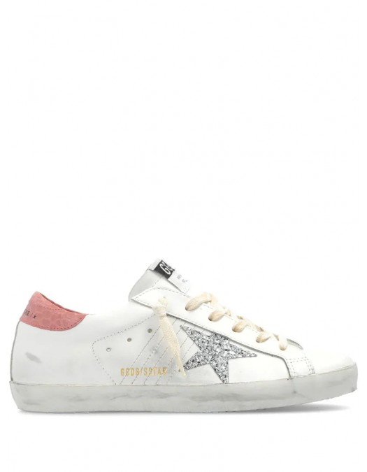 Sneakers Golden Goose, Super Star, Silver Glitter Star, Used Details - GWF00101F006200111151