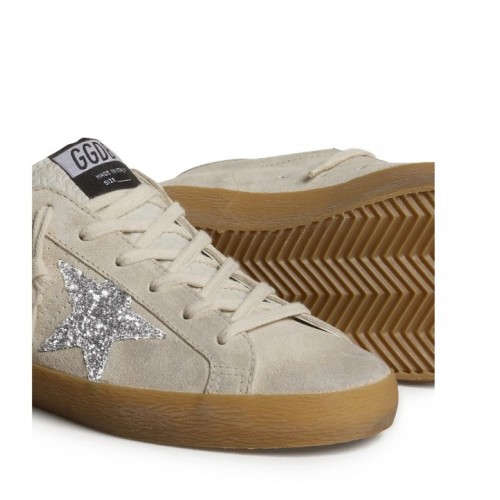 Sneakers GOLDEN GOOSE, Super-star in suede with glitter star and leather heel tab