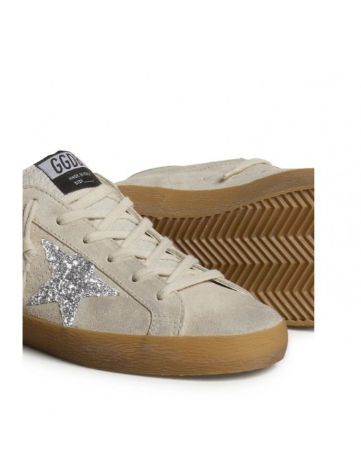 Sneakers GOLDEN GOOSE, Super-star in suede with glitter star and leather heel tab - GWF00101F00720215751