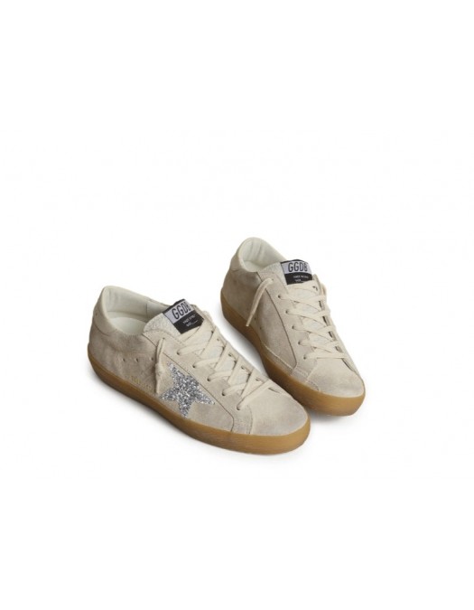 Sneakers GOLDEN GOOSE, Super-star in suede with glitter star and leather heel tab - GWF00101F00720215751
