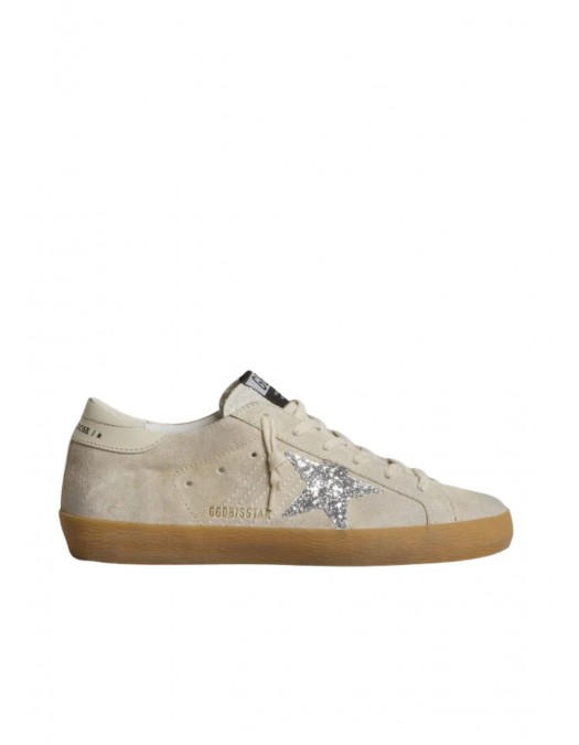 Sneakers GOLDEN GOOSE, Super-star in suede with glitter star and leather heel tab - GWF00101F00720215751