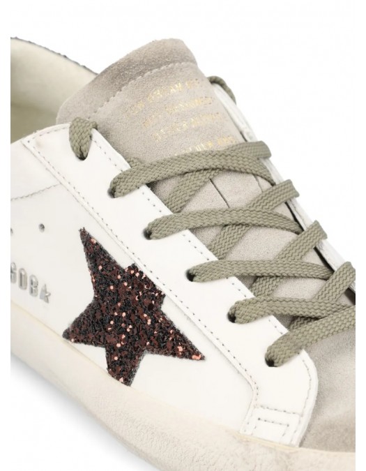 Sneakers GOLDEN GOOSE, STARDAN, Brown Glitter attach, Alb - GWF00101F00812212386