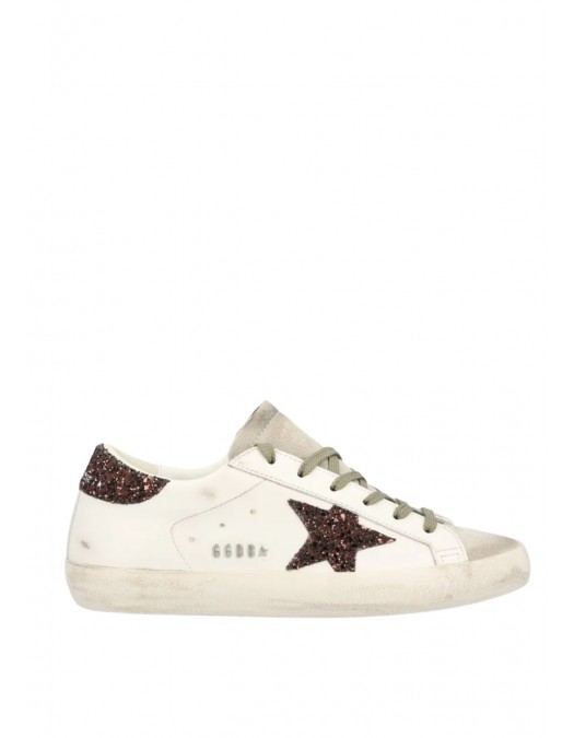 Sneakers GOLDEN GOOSE, STARDAN, Brown Glitter attach, Alb - GWF00101F00812212386