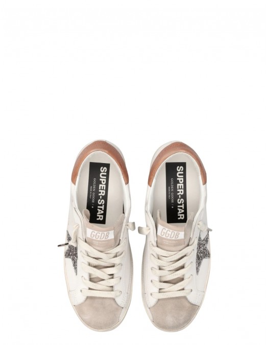 Sneakers GOLDEN GOOSE, Super Star Leather Upper And Heel Suede Toe Glitter Star - GWF00101F00871912524