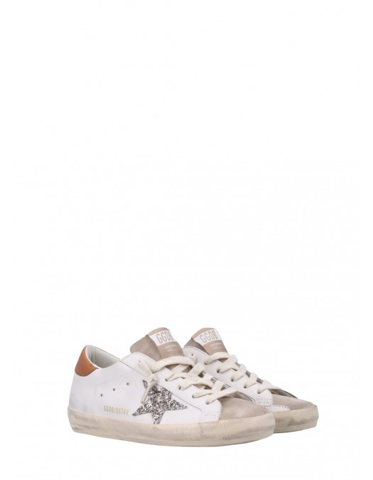 Sneakers GOLDEN GOOSE, Super Star Leather Upper And Heel Suede Toe Glitter Star - GWF00101F00871912524