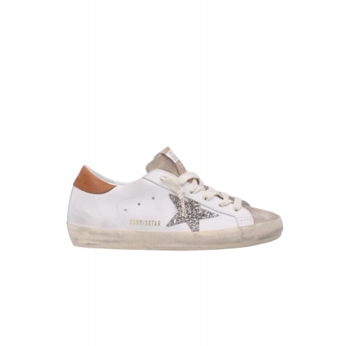 Sneakers GOLDEN GOOSE, Super Star Leather Upper And Heel Suede Toe Glitter Star