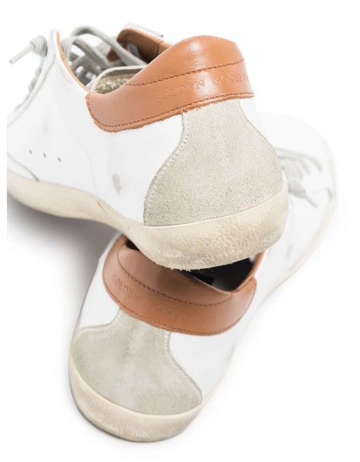 Sneakers Golden Goose, Low Top, Super Star, White, Brown Details - GWF00102F002182108031