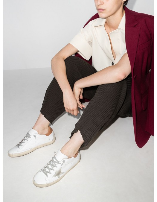 Sneakers Golden Goose, Low Top, Super Star, White, Brown Details - GWF00102F002182108031