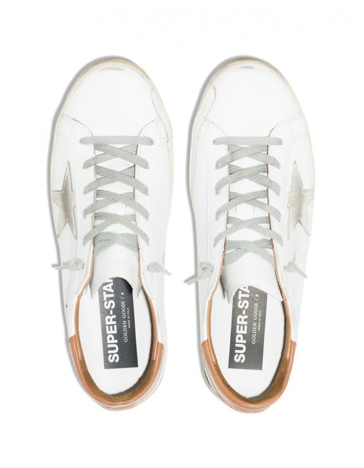 Sneakers Golden Goose, Low Top, Super Star, White, Brown Details - GWF00102F002182108031